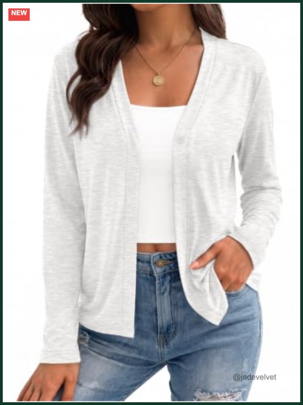 Lightweight Slightly Cropped Cardigan Rayon Spandex Single Button